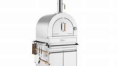 Empava Free Standing Wood Burning Outdoor Pizza Oven with Cabinet in Stainless Steel - Bed Bath & Beyond - 34486565