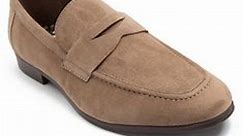 Thomas Crick harley loafer suede leather slip-on loafer shoes in light brown | ASOS