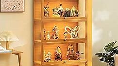 Curio Display Cabinet, Tall Bookshelves with 5-Tier Storage Shelves, Collectibles Toy Organizers Rack, Storage Cabinets and Bookcase for Playroom, Trophy Display Case…