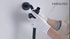 HANLIAN Filtration Shower Heads with Handheld Spray Combo, High Pressure Rainfall Shower Head with Handheld Combo, Filtered Dual Shower Head with Handheld, Double Shower Head with 79" Hose (Black)