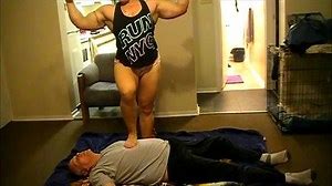 Female muscle vs weak guy ultimate submission