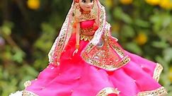 DOLL DECORATION - DIY Indian Bridal Barbie Lehenga & Jewellery