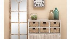 Grey Washed Wood Pine Rustic Farmhouse Storage Cabinet With Baskets - 38 x 12 x 35 - Bed Bath & Beyond - 9687735