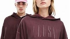 COLLUSION Unisex washed skater hoodie in burgundy | ASOS