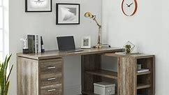 Ariel Executive L-Shaped Desk with Drawers, Large Modern Computer Desk with Storage Drawers, File Storage Desk for Home Office - Bed Bath & Beyond - 36026972