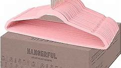 Velvet Hangers 60 Pack - Premium Pink Clothes Hangers -Rose Gold Hooks - 360° Swivel - Durable & Non-Slip Suit Hangers, Ultra Slim & Space Saving Coat Hangers, Strong Felt Hangers