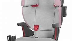 UPPAbaby Alta V2 High Back Booster Seat/Seven-Position, Active Support Headrest for Growing Children/SecureFit Integrated Belt Guide + Positioner/Cup Holder Included/Iris (Grey Mélange/Lavender)