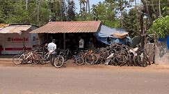 A Very Old Cycle Repair Shop In India at Mardiwada Morjim Pernem North Goa India On 23 April 2024.