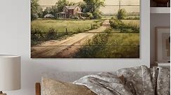 Designart 'Beautiful Barn In Spring IV' Barn Landscape Wood Wall Art - Natural Pine Wood - Bed Bath & Beyond - 37869350