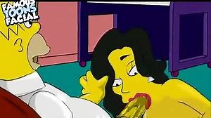 The Simpsons threesome porn video