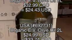 Costco 🇨🇦 vs 🇺🇸 -- Extra Virgin Olive Oil 2L Kirkland Signature #costco #groceryshopping #canada #usa #inflation | Andy Shen