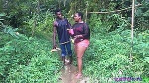 Village outdoor the king's wife caught fucking the popular pornstar in the river BBW Patricia 9ja and bang king empire