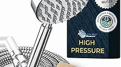 ALL METAL LOW FLOW Handheld Shower Head with Hose and Brass Holder - CHROME – 1.75 GPM Water Saver Shower Head - Detachable Shower Head with Handheld – Low GPM Shower Head & 6ft Flexible Extension
