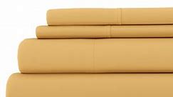 Comfort Canopy - 4 Piece Solid Gold Microfiber Bed Sheets for King Size Bedding