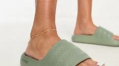 adidas Originals Adilette Ayoon slides in sage green | ASOS