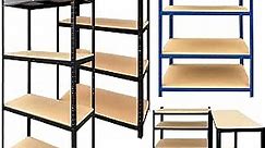 5-Tier Storage Shelf 71" Hx36 Wx16 D Heavy Duty Shelving for Garage, Basement, Utility Shed, Workshop (Black)