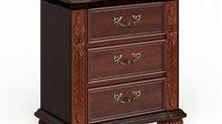 Ulis Traditional Cherry Solid Wood 3-Drawer Nightstand by Furniture of America - Bed Bath & Beyond - 10001114