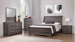 Marilyne 4 Piece Gray Upholstered Sleigh Bedroom Set - Bed Bath & Beyond - 39072238