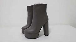 Sorbern Black Block Heel Women Boots Visible Platform Ankle High