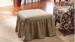 Sure Fit Cotton Classic Ottoman Slipcover - Bed Bath & Beyond - 3830588