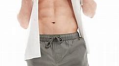 ASOS DESIGN skinny extreme shorter length chino shorts in grey with elasticated waist | ASOS