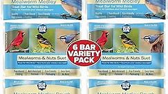 Blue Seal Mealworm Medley Suet Cakes for Wild Birds - No Mess Suet Feed, Food for Woodpeckers, Cardinals, Siskins, Sparrows & More - Suet Feeder, Bird Seed Cakes (Variety Pack of 6)