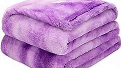 Fleece Blanket Purple Throw Blanket - 300GSM Throw Blanket for Couch, Sofa, Bed, Soft Lightweight Plush Cozy Microfiber Blankets & Throws