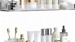 Acrylic Bathroom Shelf, Sticky Shower Organizer, Storage Shelf Extra Thick Acrylic Shower Shelf, Acrylic Shelf Clear Display Shelf, 15.7 Inch Drill Free All Mount, 2 Pack