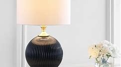 Lucette 26.5" Glass/Crystal LED Table Lamp, Navy by JONATHAN Y - Bed Bath & Beyond - 28123915