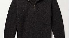 INIS MEÁIN Rowan Donegal Merino Wool and Cashmere-Blend Half-Zip Sweater for Men | MR PORTER