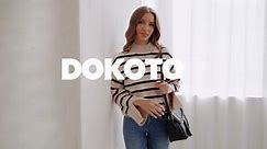 Dokotoo Pullover Sweaters for Women 2023 Bell Sleeve Mock Neck Striped Sweater Tops Trendy Colorblock Relaxed Fit Cropped Pullover Jumper Top Size XX-Large US18-20