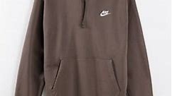 Nike Club hoodie in ironstone brown | ASOS