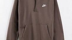 Nike Club hoodie in ironstone brown | ASOS