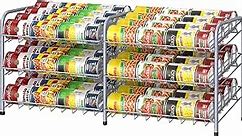 MOOACE Can Rack Organizer, 2 in 1 Can Storage Dispenser for 72 Cans, Can Organizer for Pantry Kitchen Cabinet, Silver