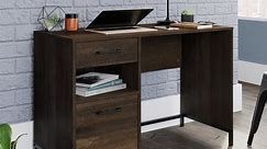 Sauder North Avenue Pedestal Home Office Desk, Smoked Oak Finish
