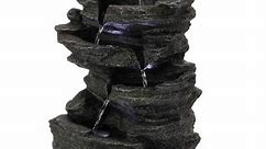Cascading Electric Powered 5-Tier Rock Water Fountain 18" for Indoor and Outdoor Use - Bed Bath & Beyond - 39118884