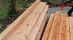 Freshly milled Cedar lumber