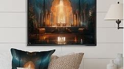 Designart "Regal Arabian Castle Interior" Glam Home Framed Canvas Wall Art - Bed Bath & Beyond - 38037566