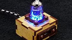 Handmade Wooden USB Extension Cord 3FT |(1M) - Pentode Blue Radio Tube - Unique Design - Steampunk/Industrial Style - USB Extender - Durable Cable