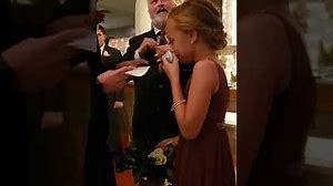 Dad's emotional wedding vows to wife's 8 year old daughter.