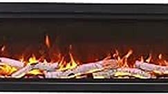 Amantii Symmetry Smart 100" Electric Fireplace 100inch Thin and Linear Fireplace, Wall Mounted & in-Wall Fireplace, Adjustable Flame Colors & Speed, Touch Screen Remote Control, Realistic Flames