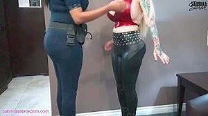 Sabrina Sabrok and sexy police woman polisex having fun