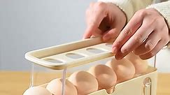 3 Tiers Retractable Egg Holder for Fridge - Auto Rolling Retractable Egg Organizer, Space-Saving Egg Dispenser Holder, 17 Eggs Fridge Egg Rack Large Capacity Egg Dispenser for Refrigerator (Gray)