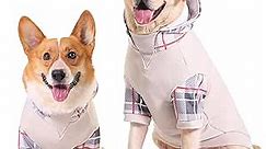 Furryilla Dog Hoodie Dog Clothes Sweatshirt for Large Medium Dogs with Leash Hole & Pockets,Pet Sweater Coat Dog Hoodie for Boy and Girl Dogs (4XL, Dog-Plaid Hoodie-Red)