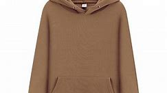 Womens Mens Pullover Hoodies Casual Comfortable Hooded Brown 2XL