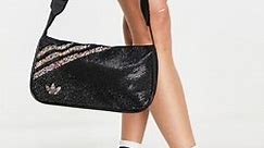 adidas Originals rhinestone trefoil shoulder bag in black | ASOS
