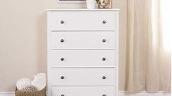 Prepac Sonoma 5 Drawer Chest of Drawers, Tall Dresser for Bedroom, Lingerie Chest, Traditional Furniture - Bed Bath & Beyond - 20109612
