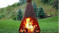 75-Inch Chiminea Wood-Burning Fire Pit Steel with Oxidized Finish - Bed Bath & Beyond - 21853787