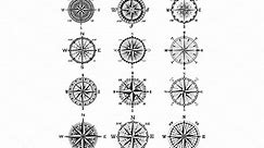 Vintage compass symbols and signs