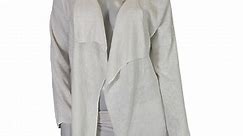 EILEEN Fisher Off White Linen / Cotton Waterfall Front Lightweight Cardigan